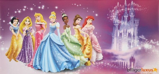 Keilrahmen Leinwand Bild Wandbild 33x70 Disney Princess Traumschloß